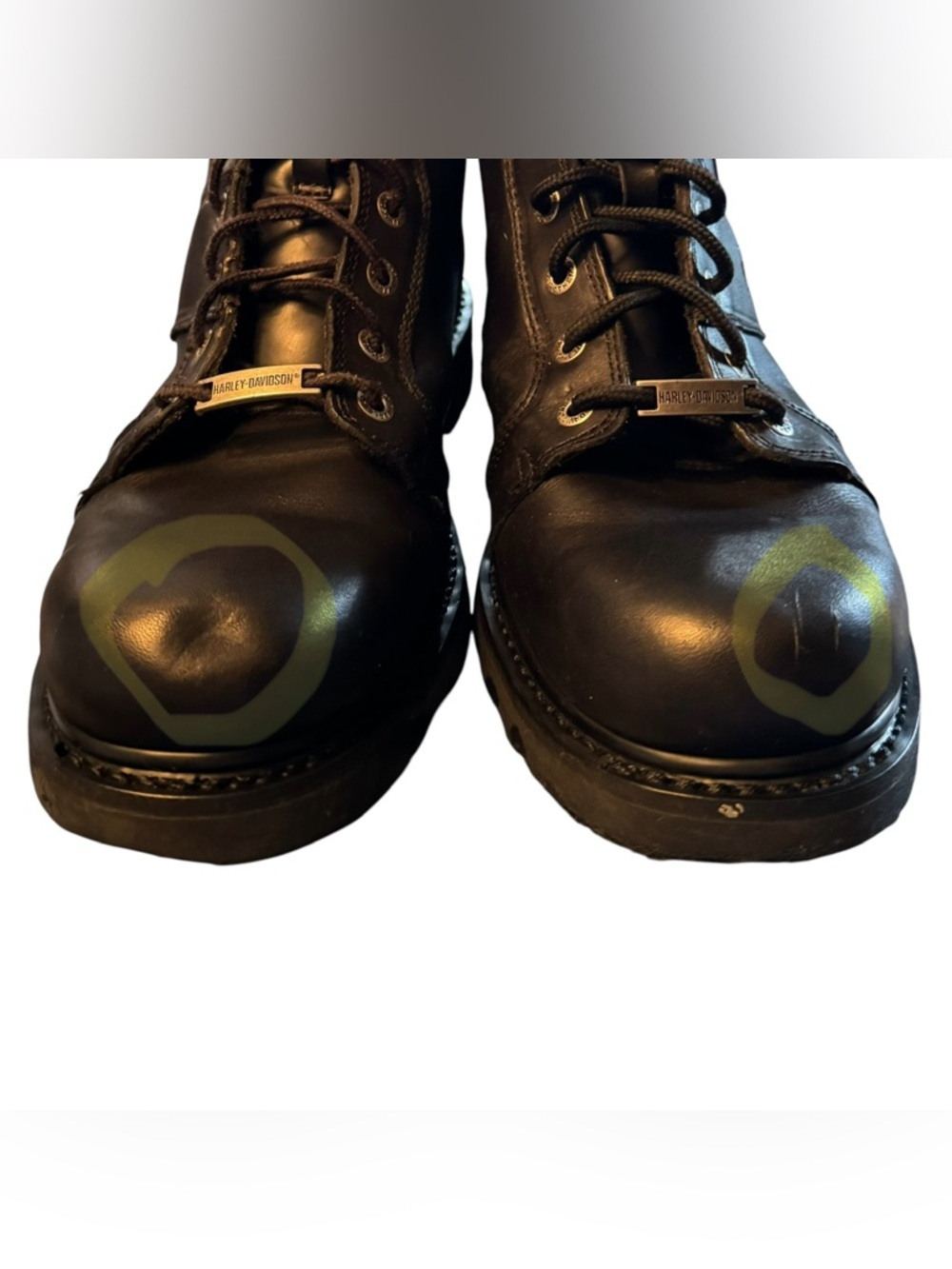 Mens Harley Davidson Steel Toe Work Boots Black Leather Moto Size 12 - Picture 10 of 10